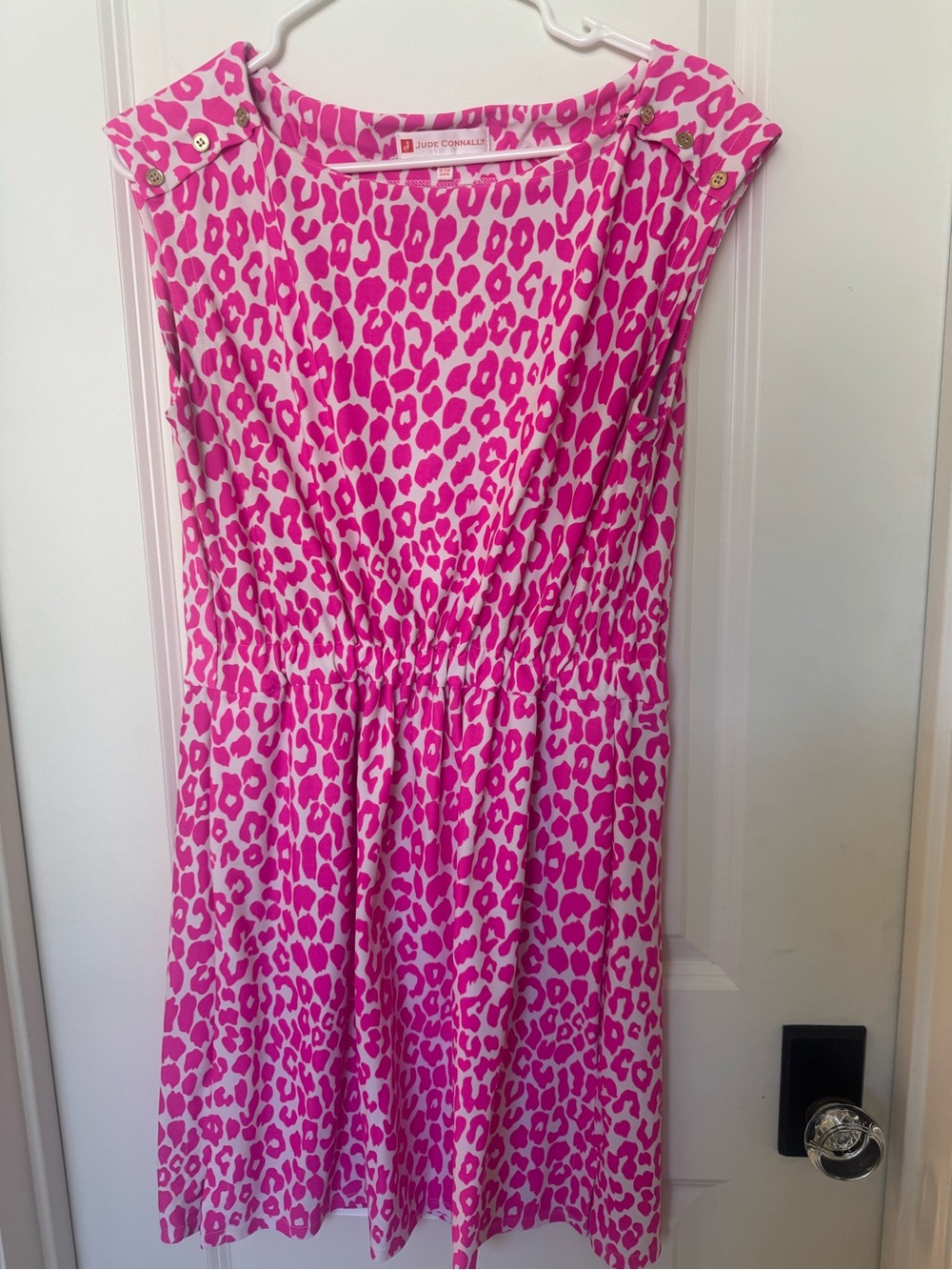 Jude Connally Pink and White Leopard Print Girls' Dress
